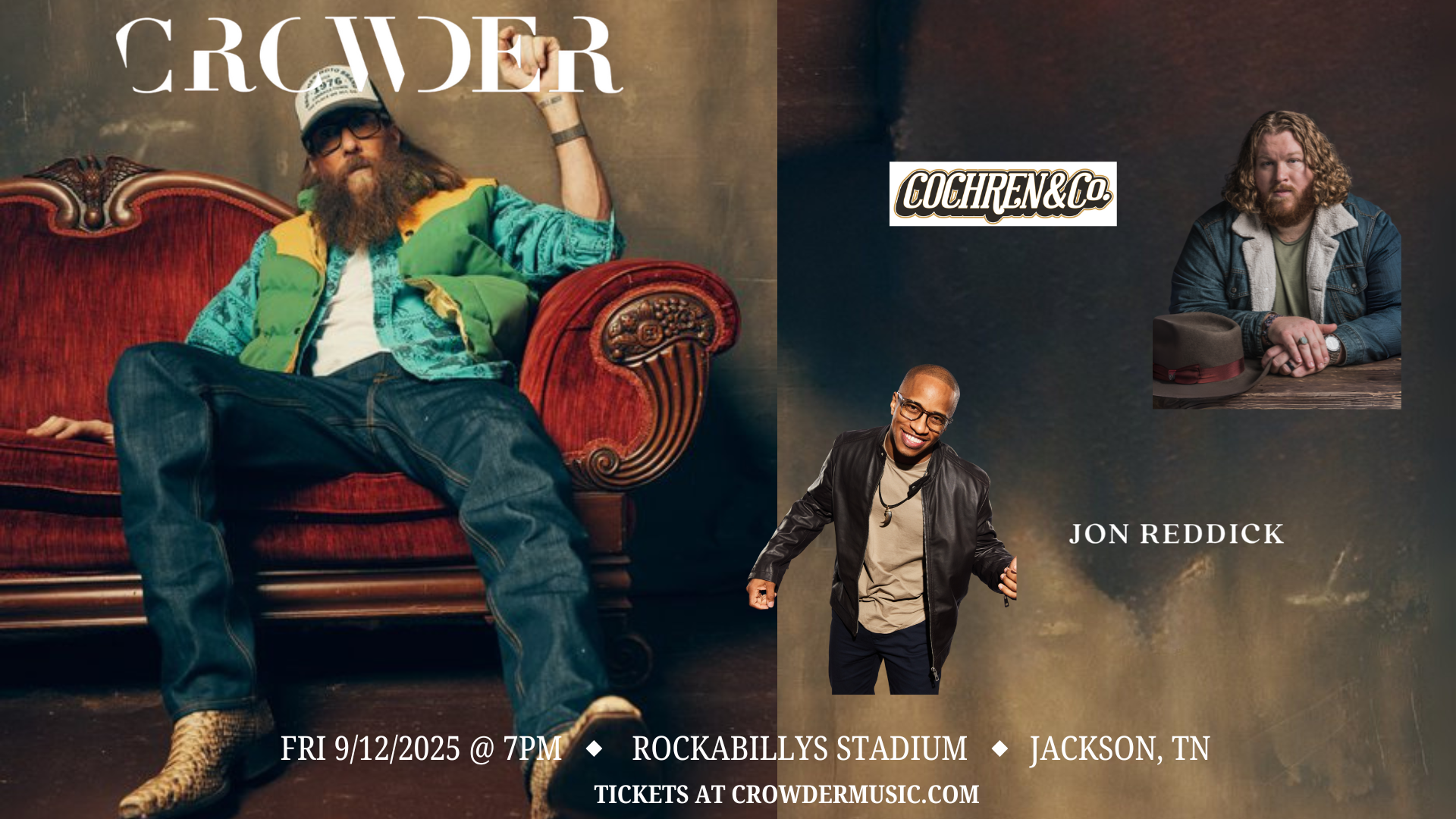 Jackson Rockabillys and Dunbar Music Group Announce Christian Concert Featuring Crowder September 12